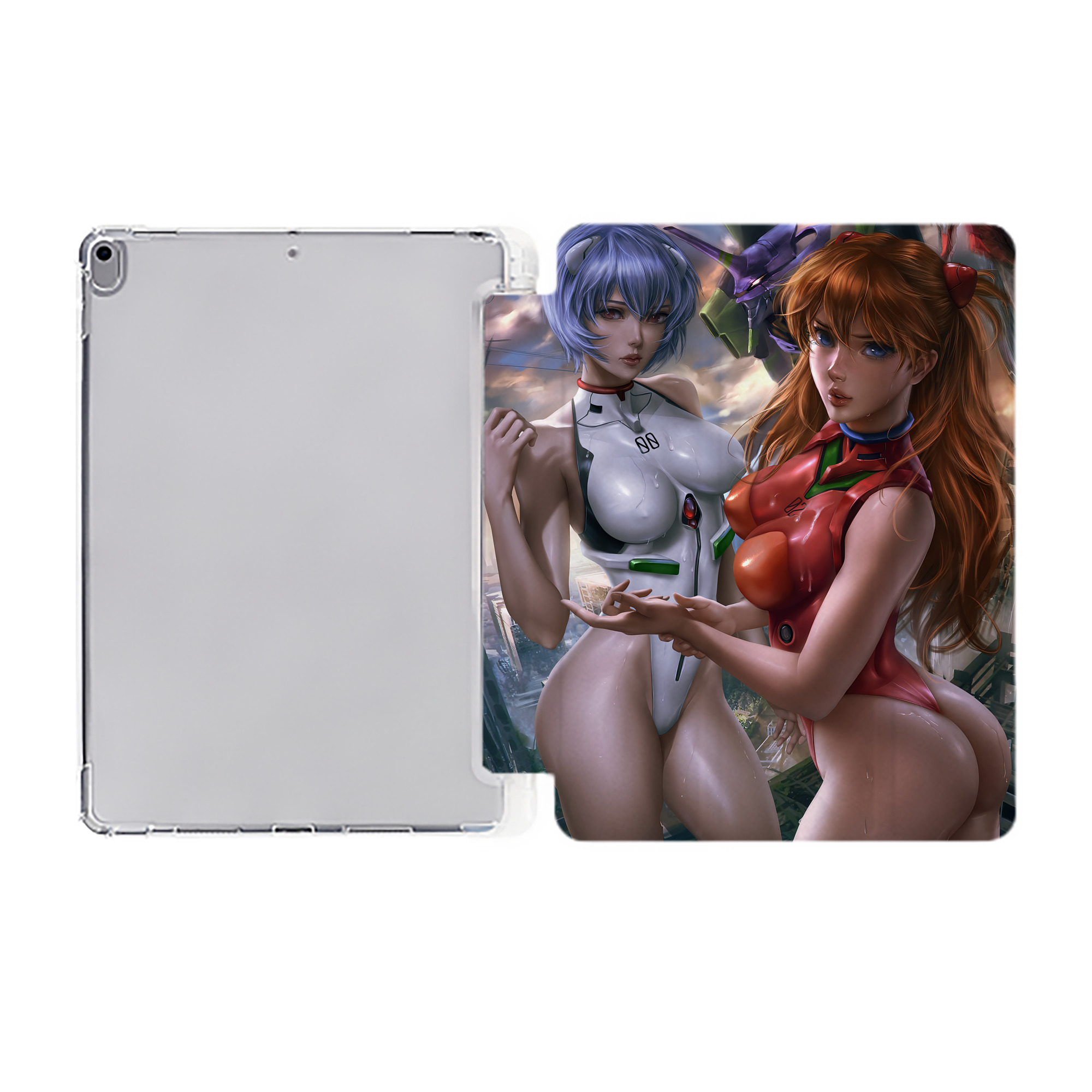 （画像用） EVA 新世紀エヴァンゲリオン IPad ケース ペン収納付き 三つ折りスタンド PUレザー×シリコン 対応機種9.5/10.5/10.9インチ